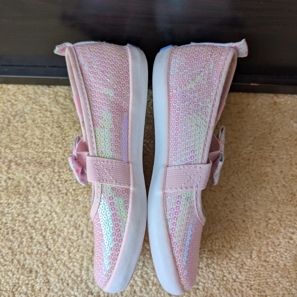 Like New Keds Champion White Irridecent Sparkly Pink Sequins Sneakers 🎀